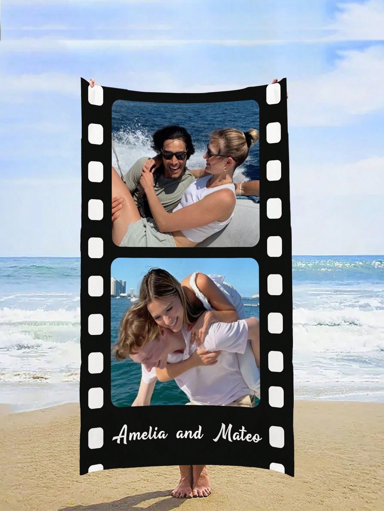 Custom Photo Filmstrip Style Beach Towel